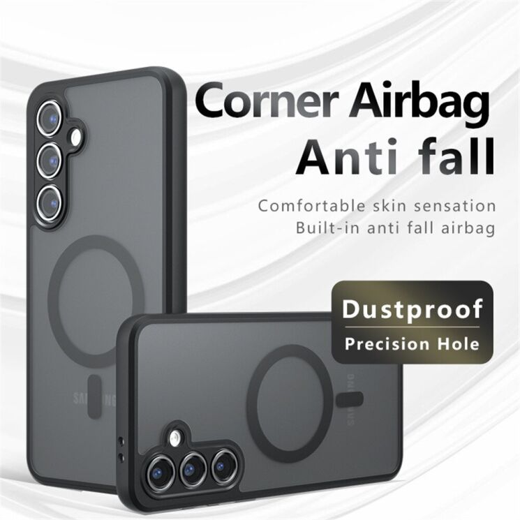 Защитный чехол Deexe Matte Skin with MagSafe для Samsung Galaxy S24 (S921) - Black: фото 2 из 10
