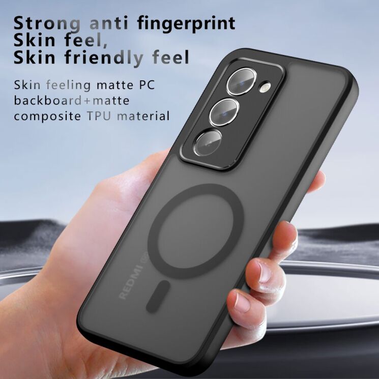 Защитный чехол Deexe Matte Skin with MagSafe для Xiaomi Redmi 15 - Black: фото 12 из 14