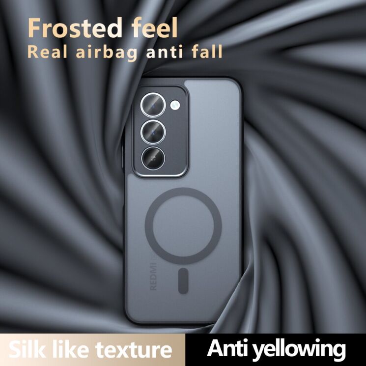 Защитный чехол Deexe Matte Skin with MagSafe для Xiaomi Redmi 15 - Black: фото 7 из 14