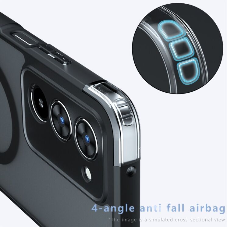 Защитный чехол Deexe Matte Skin with MagSafe для Xiaomi Redmi 15 - Black: фото 9 из 14