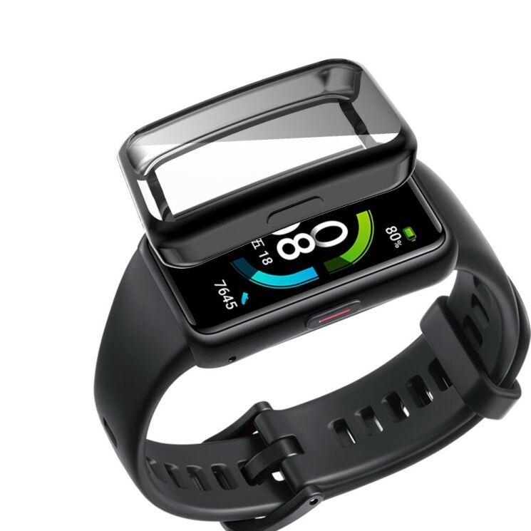 Захисний чохол Deexe Protective Frame для Huawei Band 6 / Honor Band 6 - Black: фото 6 з 6