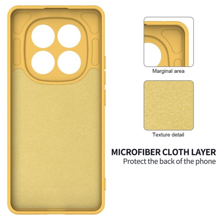 Защитный чехол Deexe Silicone Case для Xiaomi Redmi Note 14 Pro - Yellow: фото 6 из 8