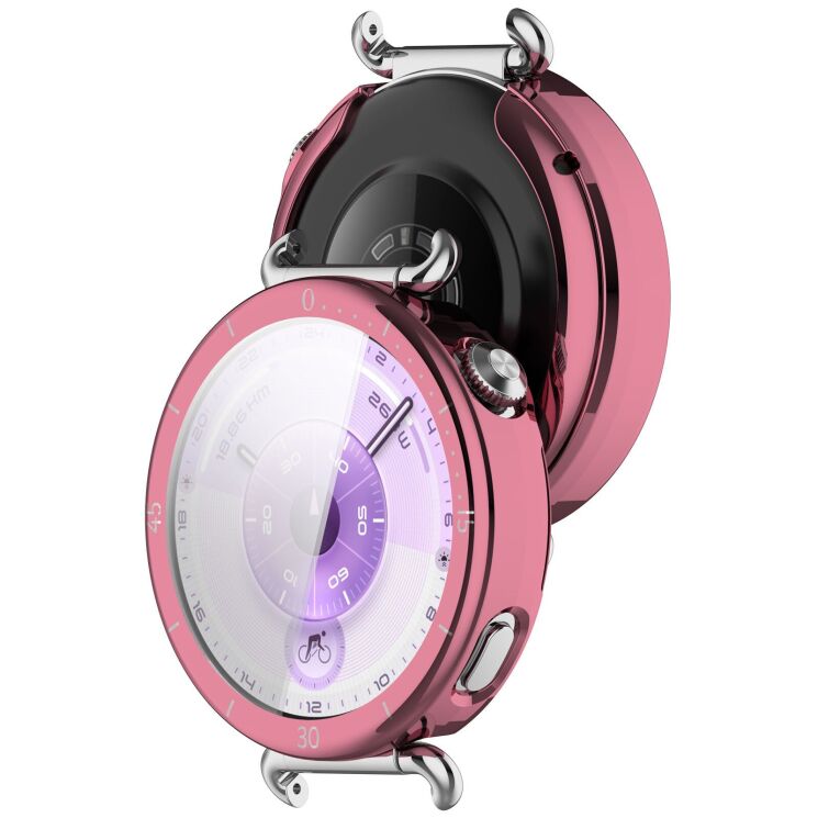 Захисний чохол Deexe Silicone Frame для Huawei Watch GT 6 (41mm) - Pink: фото 3 з 4