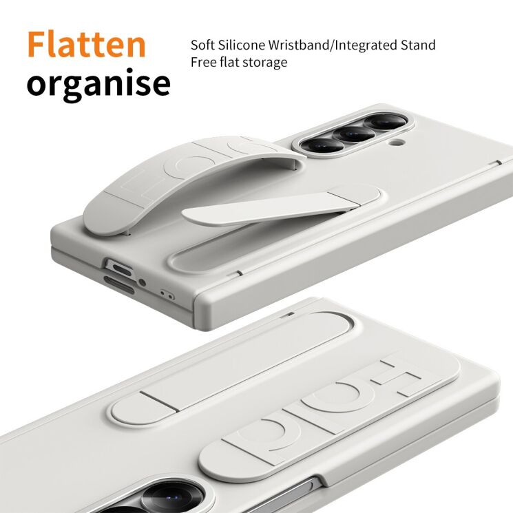 Захисний чохол Deexe Standing Grip для Samsung Galaxy Fold 7 - White: фото 2 з 7