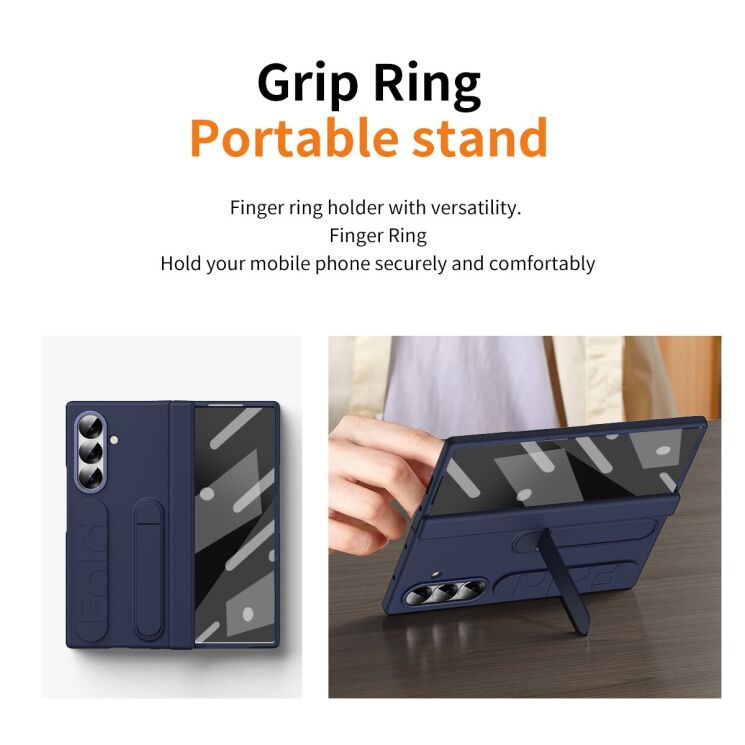 Захисний чохол Deexe Standing Grip для Samsung Galaxy Fold 7 - White: фото 6 з 7