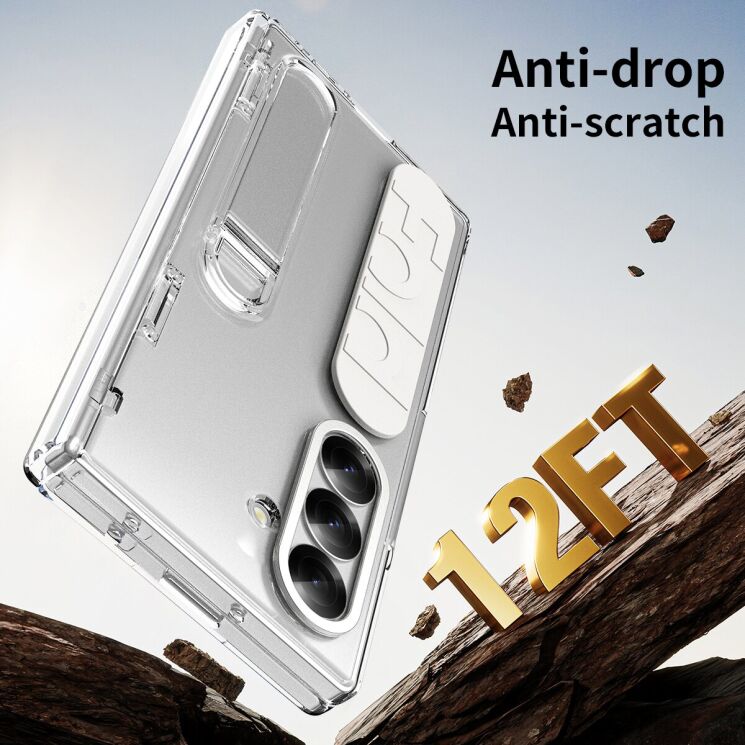 Захисний чохол Deexe Standing Grip для Samsung Galaxy Fold 7 - White: фото 7 з 7