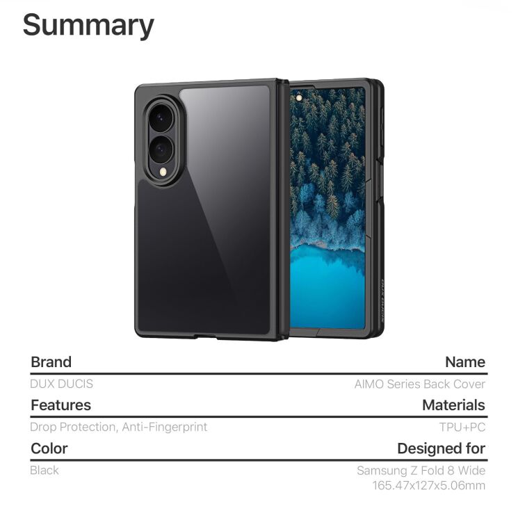 Защитный чехол DUX DUCIS Aimo Series (FF) для Samsung Galaxy Fold 8 - Black: фото 10 из 10