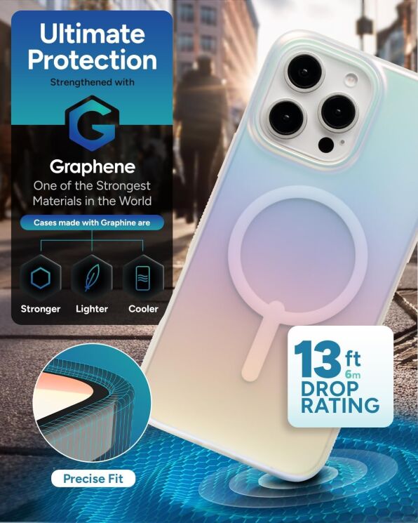 Захисний чохол Gear4 Milan Snap with Magsafe для Apple iPhone 16 Pro Max (702315113 / 702315321) - Iridescent: фото 17 з 19