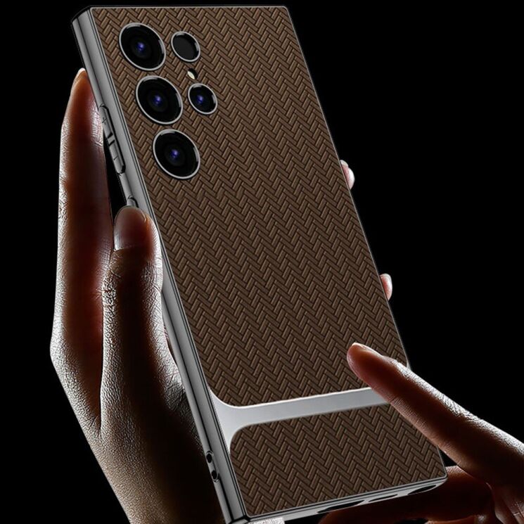 Защитный чехол GKK Woven Pattern для Samsung Galaxy S24 Ultra (S928) - Coffee: фото 7 из 10