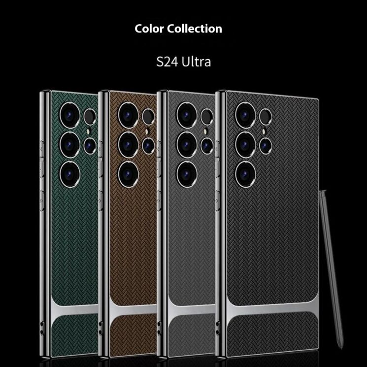 Защитный чехол GKK Woven Pattern для Samsung Galaxy S24 Ultra (S928) - Coffee: фото 10 из 10