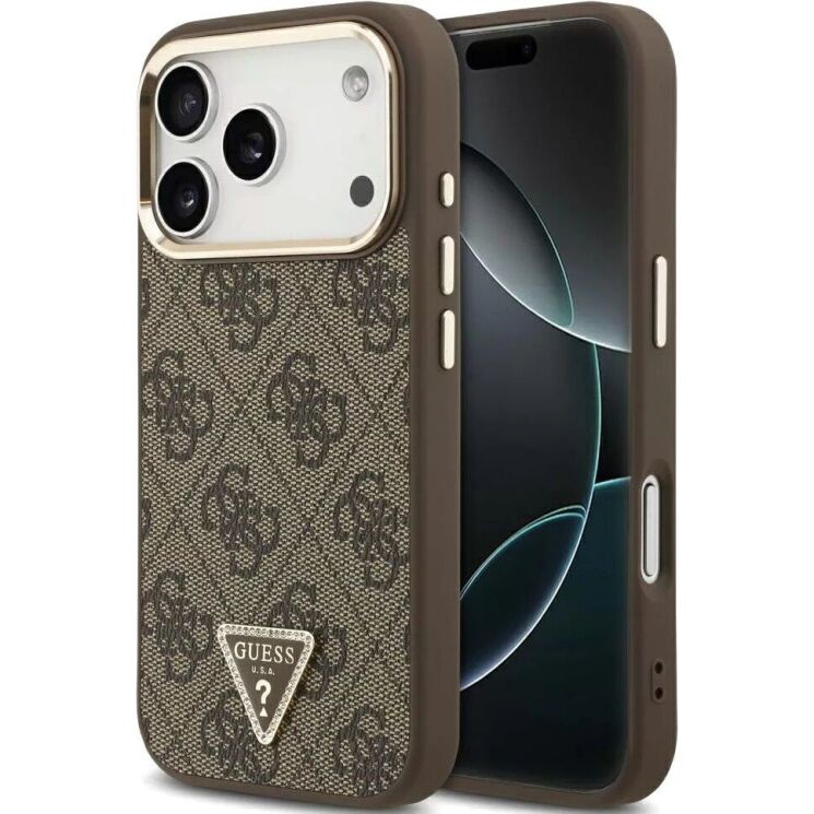 Захисний чохол Guess 4G Triangle Logo MagSafe для iPhone 18 Pro Max / 17 Pro Max (GUHMP18XP4GTDGMW) - Brown: фото 1 з 7