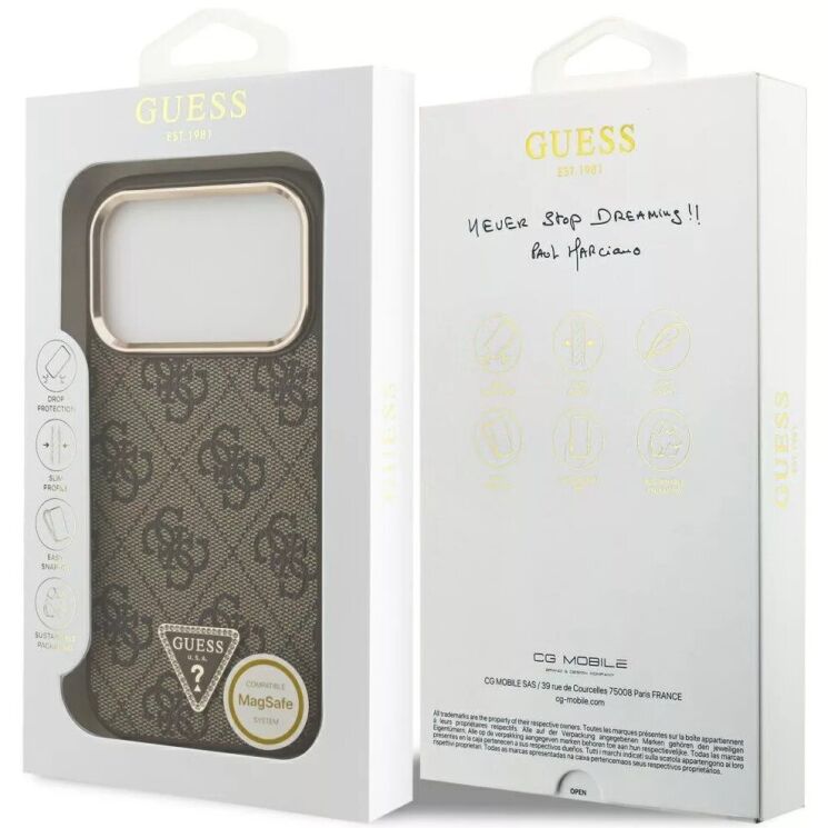 Захисний чохол Guess 4G Triangle Logo MagSafe для iPhone 18 Pro Max / 17 Pro Max (GUHMP18XP4GTDGMW) - Brown: фото 7 з 7