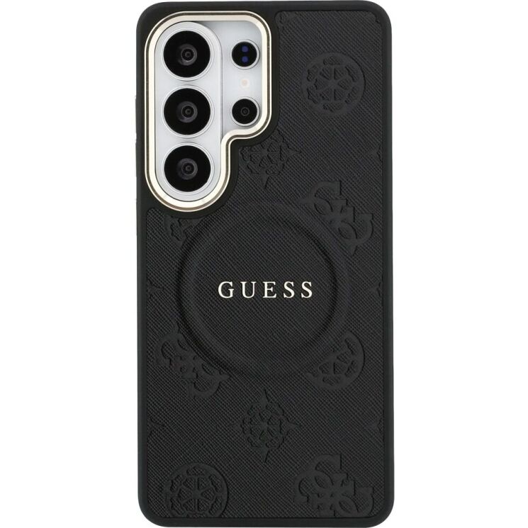 Захисний чохол Guess Saffiano Peony Embossed Ring MagSafe для Samsung Galaxy S26 Ultra (S948) GUHMS26LPSAMSECK - Black: фото 2 з 9