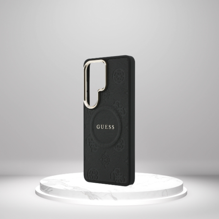 Захисний чохол Guess Saffiano Peony Embossed Ring MagSafe для Samsung Galaxy S26 Ultra (S948) GUHMS26LPSAMSECK - Black: фото 9 з 9