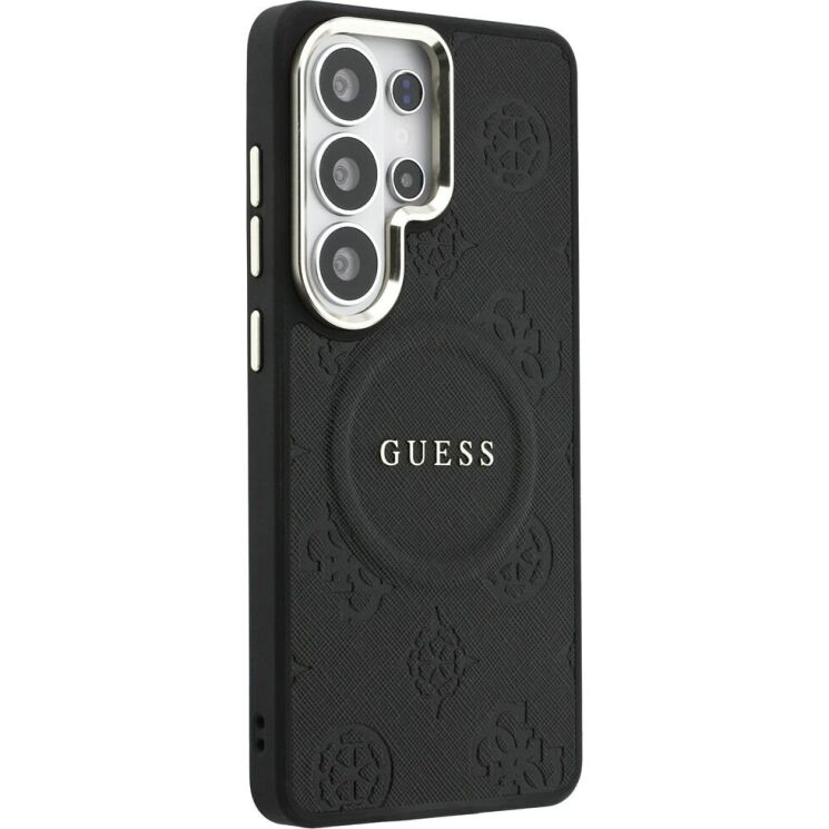 Захисний чохол Guess Saffiano Peony Embossed Ring MagSafe для Samsung Galaxy S26 Ultra (S948) GUHMS26LPSAMSECK - Black: фото 4 з 9