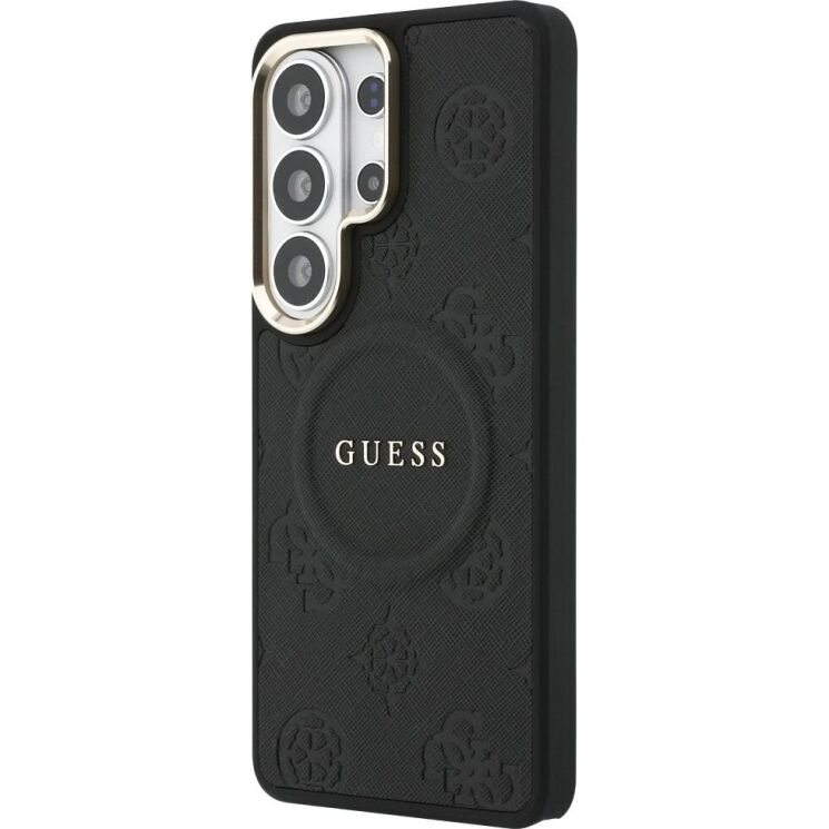 Захисний чохол Guess Saffiano Peony Embossed Ring MagSafe для Samsung Galaxy S26 Ultra (S948) GUHMS26LPSAMSECK - Black: фото 3 з 9