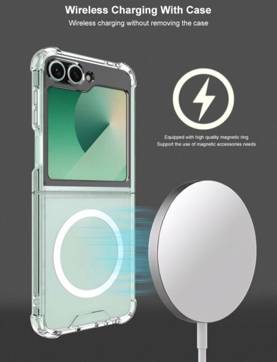 Защитный чехол IMAK Clear Case MagSafe для Samsung Galaxy Flip 6 - Transparent: фото 6 из 11