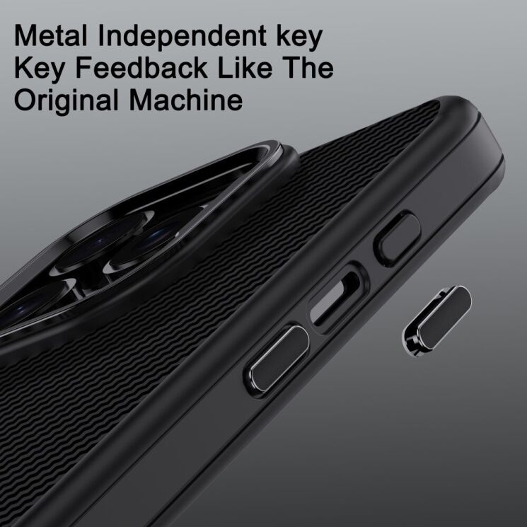 Захисний чохол IPAKY Carbon Fiber для Apple iPhone 16 Pro - Black: фото 8 з 10