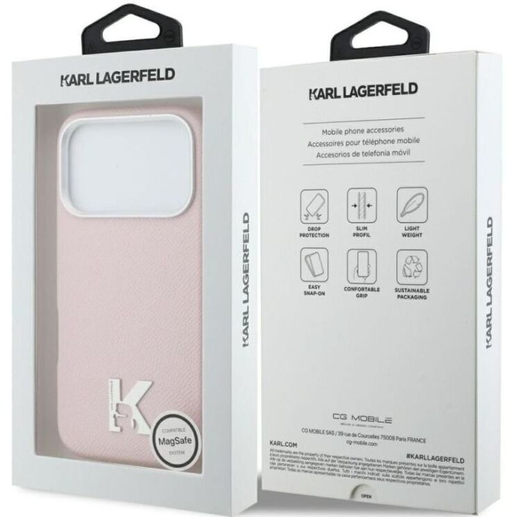 Защитный чехол Karl Lagerfeld Karl Head Logo MagSafe для iPhone 17 Pro Max (KLHMP17X5PGFKHGP) - Pink: фото 8 из 10