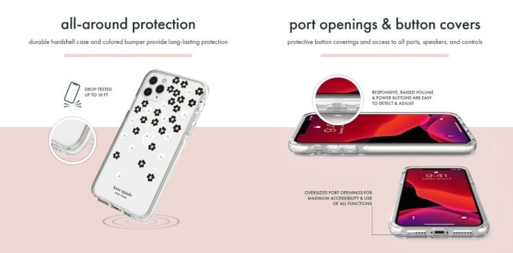 Защитный чехол Kate Spade NY Defensive для Apple iPhone 11 Pro Max (KSIPH-135-SFLBW) - Scattered Flowers: фото 7 из 7
