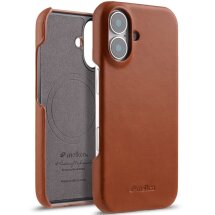 Защитный чехол MELKCO Leather Back Cover (with MagSafe Support) для Apple iPhone 16 - Brown: фото 1 из 5