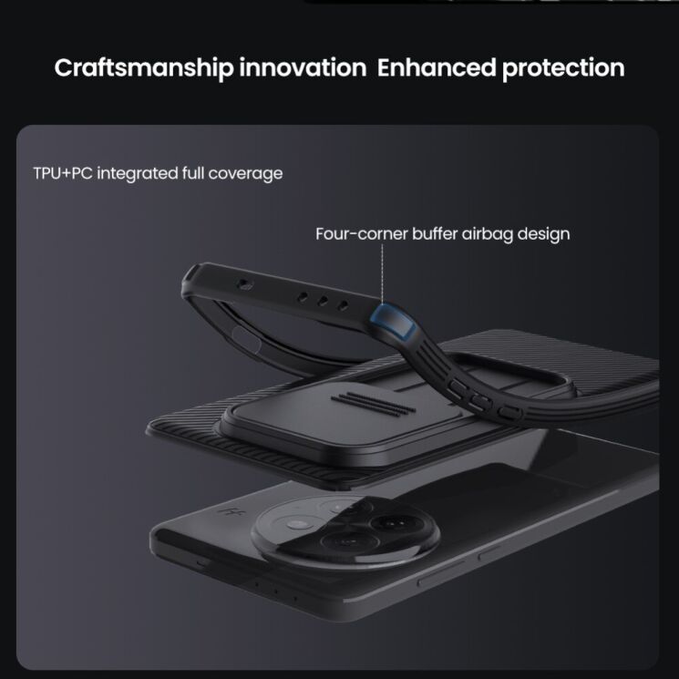 Защитный чехол NILLKIN CamShield Pro для OnePlus 13 - Blue: фото 8 из 14