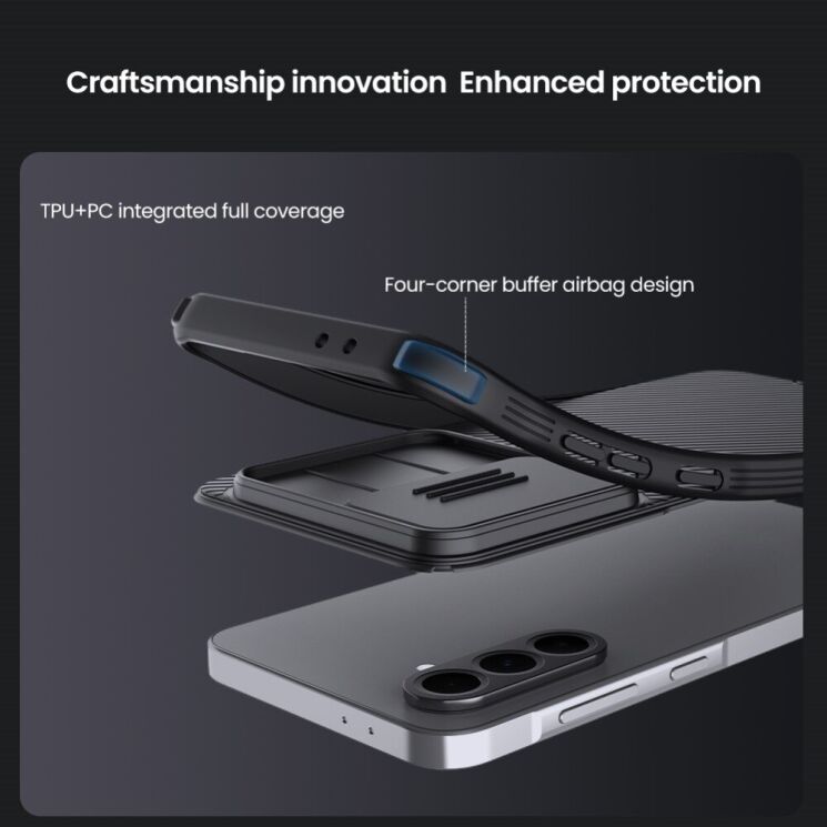 Защитный чехол NILLKIN CamShield Pro with Magnetic Attachment для Samsung Galaxy A56 (A566) - Black: фото 10 из 18