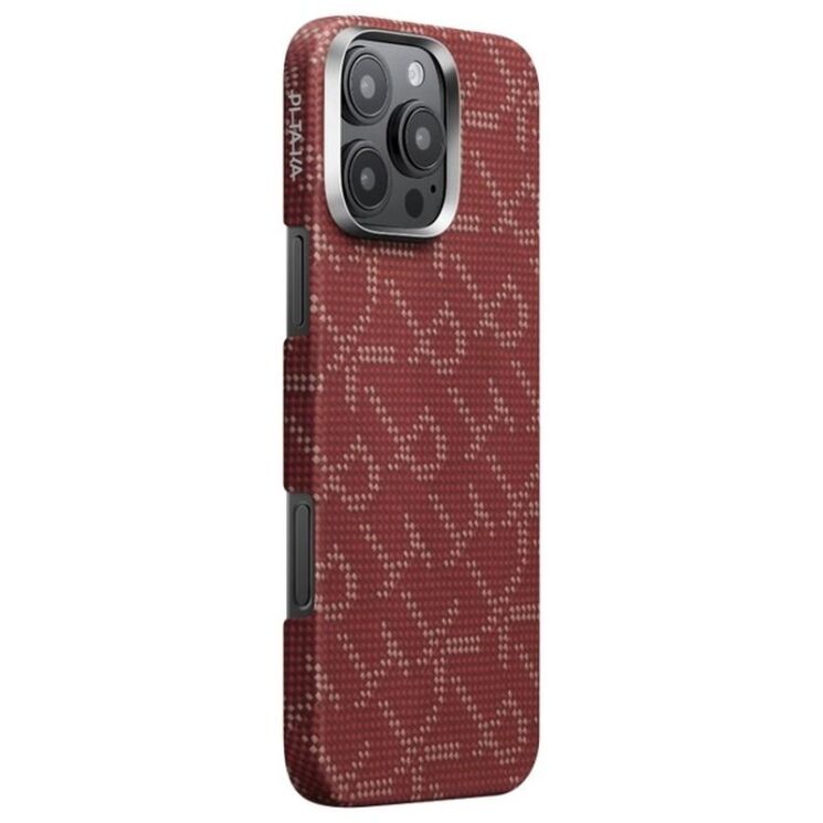 Защитный чехол Pitaka Tactile Woven Case Monogram для Apple iPhone 16 Pro Max (KI1602PTKP) - Red / Gold: фото 2 из 12