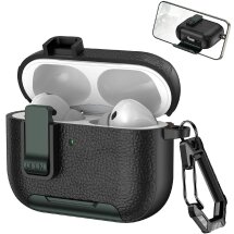 Защитный чехол Reframe Leather Texture для AirPods Pro 3 - Black / Green: фото 1 из 7