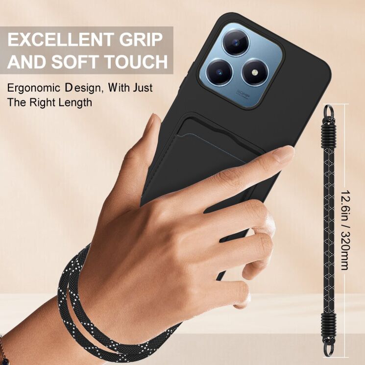 Захисний чохол Reframe Silicone Holder для Realme C63 / C61 / Note 60x / Note 60 - Black: фото 3 з 7