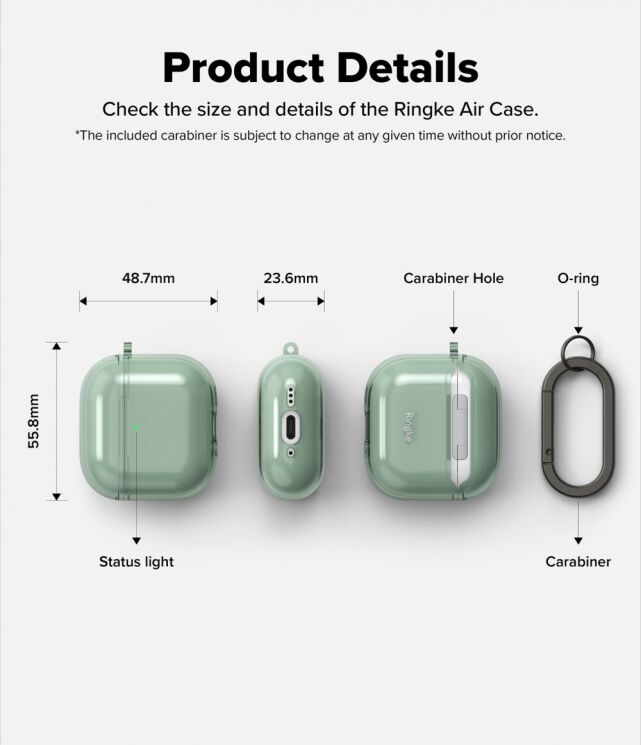 Защитный чехол Ringke Air (FH) для Apple AirPods 4 (8800274964488) - Clear: фото 14 из 14