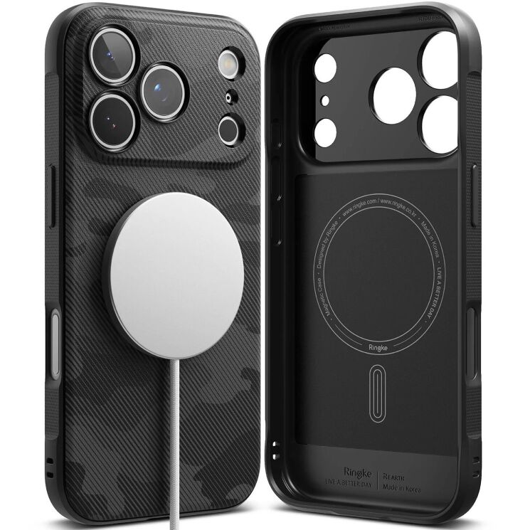 Защитный чехол Ringke Onyx Magnetic (FP) для iPhone 17 Pro Max (8800328810389) - Camo Black: фото 1 из 14