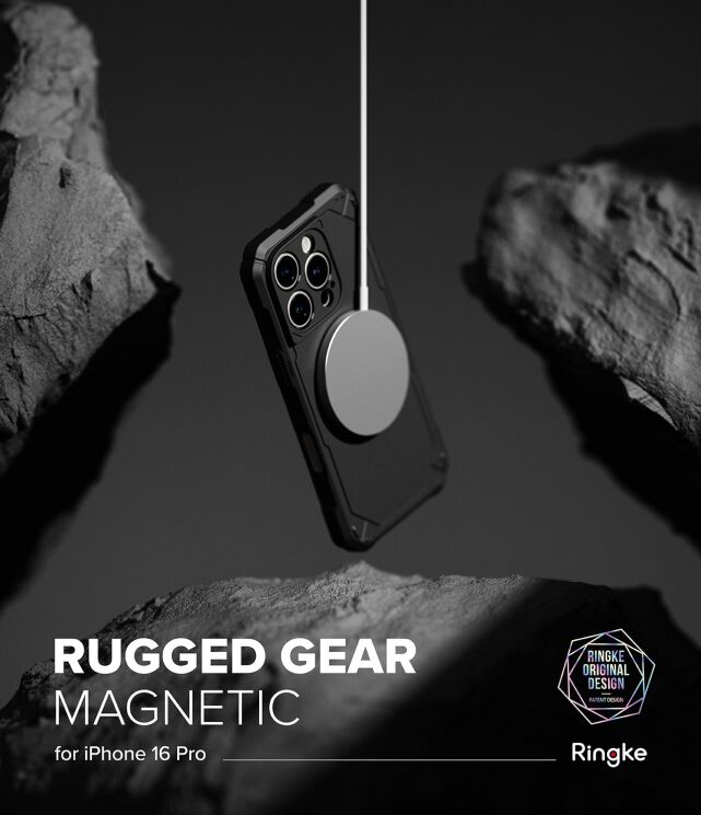 Защитный чехол Ringke Rugged Gear Magnetic для Apple iPhone 16 Pro (8800274963832) - Camo Black: фото 4 из 18