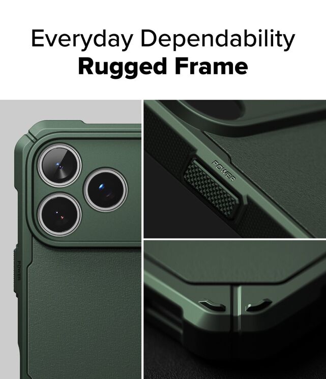 Защитный чехол Ringke Rugged Gear Magnetic для iPhone 17 Pro (8800328811331) - Dark Green: фото 4 из 11
