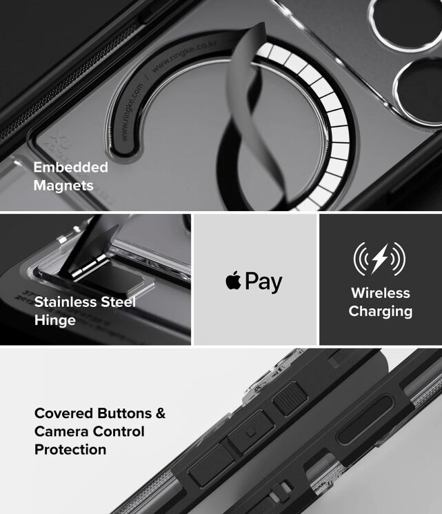 Защитный чехол Ringke UX Magnetic для iPhone 18 Pro (8800380463417) - Matte Black: фото 16 из 18