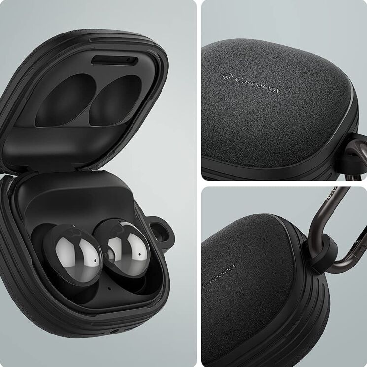 Захисний чохол Spigen (SGP) Caseology Vault для Samsung Galaxy Buds Live / Buds Pro / Buds 2 / Buds 2 Pro / Buds FE - Matte Black: фото 12 з 21