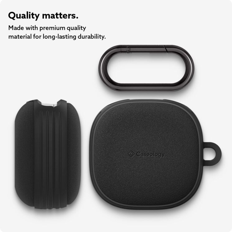 Захисний чохол Spigen (SGP) Caseology Vault для Samsung Galaxy Buds Live / Buds Pro / Buds 2 / Buds 2 Pro / Buds FE - Matte Black: фото 11 з 21