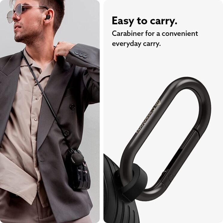 Захисний чохол Spigen (SGP) Caseology Vault для Samsung Galaxy Buds Live / Buds Pro / Buds 2 / Buds 2 Pro / Buds FE - Matte Black: фото 9 з 21