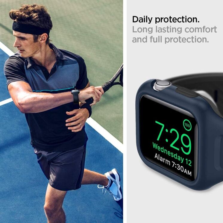 Защитный чехол Spigen (SGP) Liquid Air Pro Case для Apple Watch 44 / SE 44 mm - Blue: фото 12 из 17