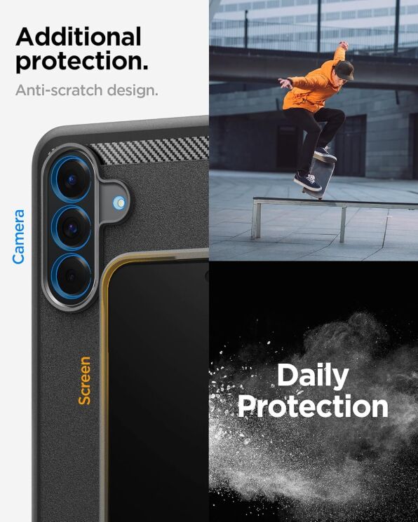 Захисний чохол Spigen (SGP) Rugged Armor для Samsung Galaxy A56 (A566) ACS09225 - Matte Black: фото 9 з 12