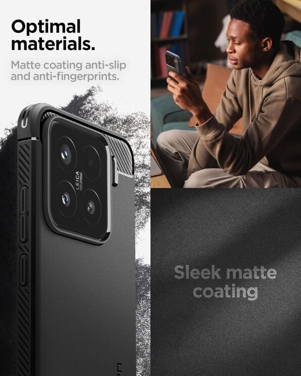 Захисний чохол Spigen (SGP) Rugged Armor для Xiaomi 15 (ACS08859) - Matte Black: фото 14 з 16