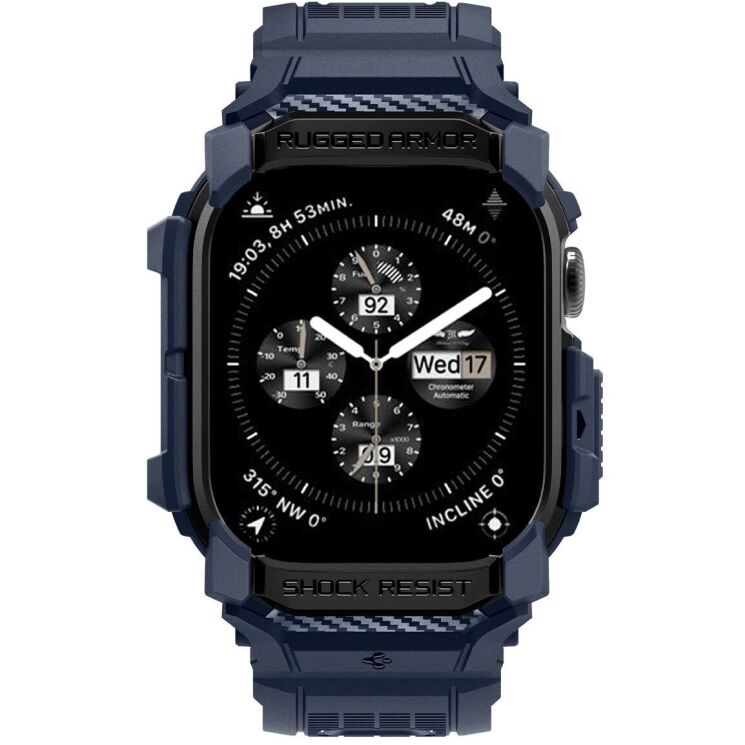 Защитный чехол Spigen (SGP) Rugged Armor Pro (FW) для Apple Watch 10 46 mm (ACS08606) - Navy Blue: фото 1 из 11