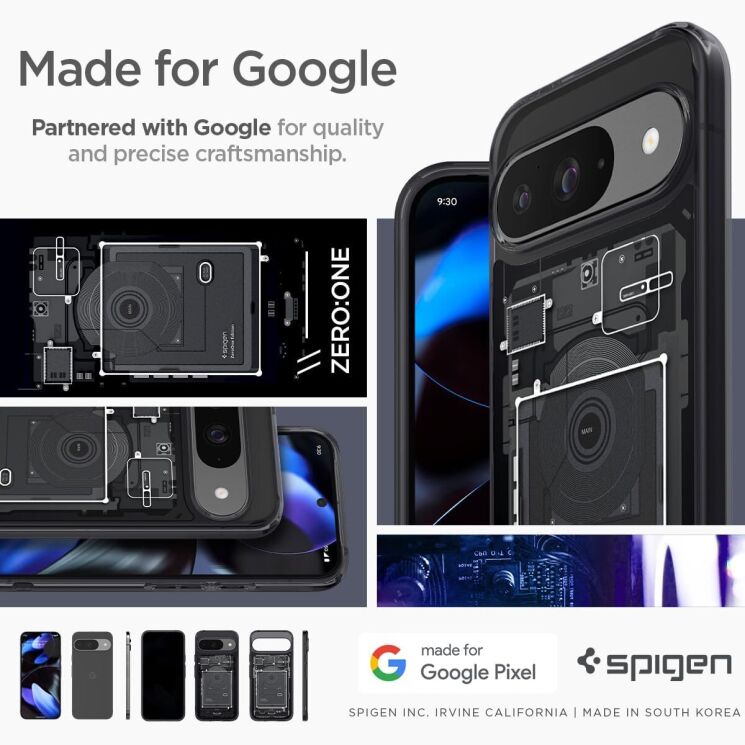 Защитный чехол Spigen (SGP) Ultra Hybrid Zero One для Google Pixel 9 / 9 Pro - Black: фото 14 из 14
