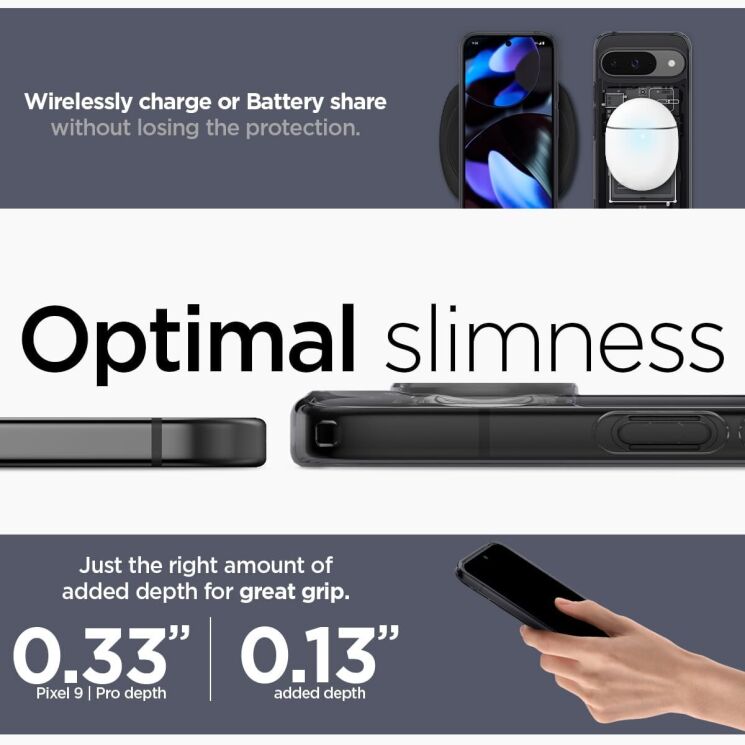 Защитный чехол Spigen (SGP) Ultra Hybrid Zero One для Google Pixel 9 / 9 Pro - Black: фото 11 из 14