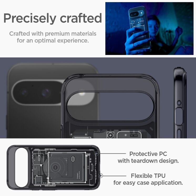 Защитный чехол Spigen (SGP) Ultra Hybrid Zero One для Google Pixel 9 / 9 Pro - Black: фото 10 из 14