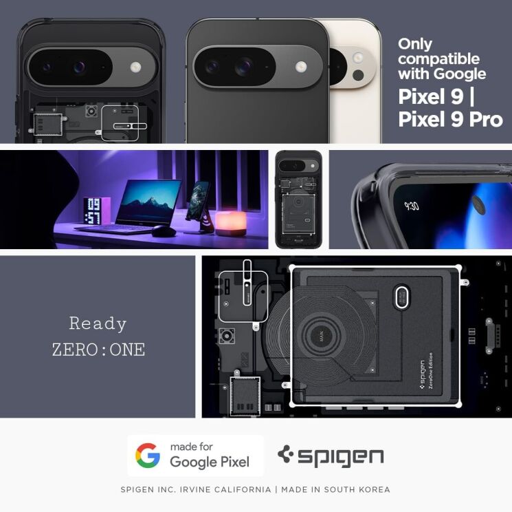 Защитный чехол Spigen (SGP) Ultra Hybrid Zero One для Google Pixel 9 / 9 Pro - Black: фото 9 из 14