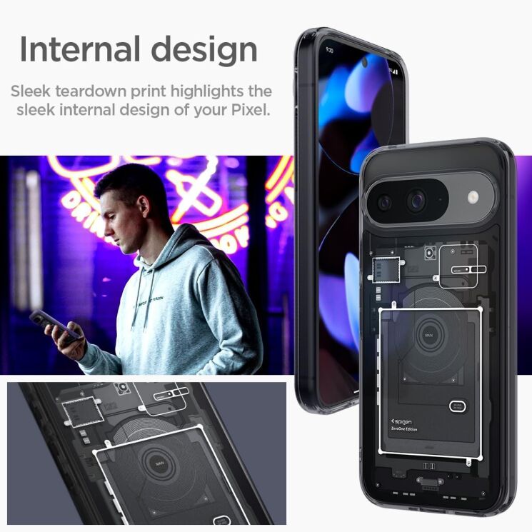 Защитный чехол Spigen (SGP) Ultra Hybrid Zero One для Google Pixel 9 / 9 Pro - Black: фото 13 из 14