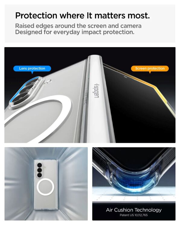 Защитный чехол Spigen Ultra Hybrid Pro (MagFit) FF для Samsung Galaxy Fold 8 Ultra (ACS11506) - Clear White (424092W) Защитный чехол Spigen Ultra Hybrid Pro (MagFit) FF для Samsung Galaxy Fold 8 Ultra (ACS11506) - Clear White: фото 9 из 13