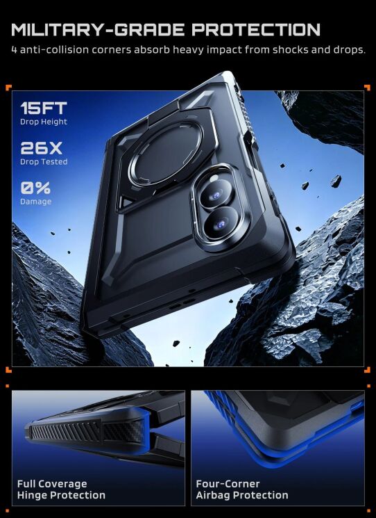 Защитный чехол Supcase UB Grip MagSafe (FF) для Samsung Galaxy Fold 8 (843439162303) - Black: фото 7 из 12