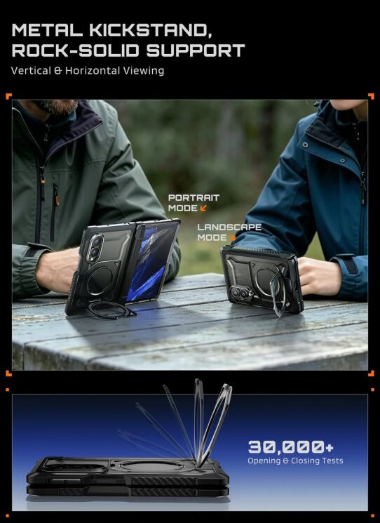 Защитный чехол Supcase UB Grip MagSafe (FF) для Samsung Galaxy Fold 8 (843439162303) - Black: фото 9 из 12